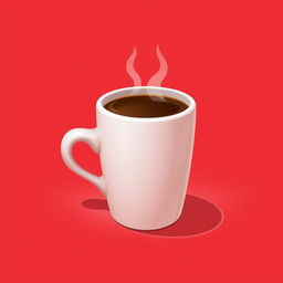 A digital 2D artwork featuring a stylized mug of coffee, designed with a minimalist approach