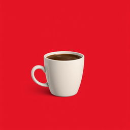 A digital 2D artwork featuring a stylized mug of coffee, designed with a minimalist approach