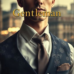 A stunning book cover for 'Gentleman', featuring an elegant portrait of a well-dressed gentleman