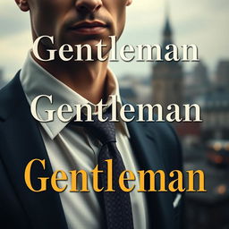A stunning book cover for 'Gentleman', featuring an elegant portrait of a well-dressed gentleman