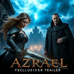 An exclusive movie trailer scene for "Azrael" featuring stunning visuals of Samara Weaving, Peter Christoffersen, and Eero Milonoff
