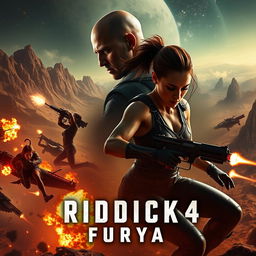 An intense and thrilling movie trailer depicting scenes from the film RIDDICK 4: Furya