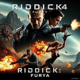 An intense and thrilling movie trailer depicting scenes from the film RIDDICK 4: Furya