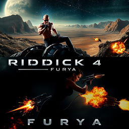 An intense and thrilling movie trailer depicting scenes from the film RIDDICK 4: Furya