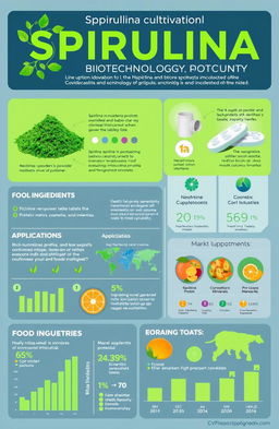 An informative infographic showcasing the potential of the spirulina biotechnology industry