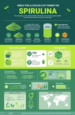 An informative infographic showcasing the potential of the spirulina biotechnology industry
