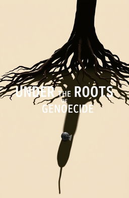 A simple yet powerful book cover for the political thriller titled 'Under the Roots of Genocide'