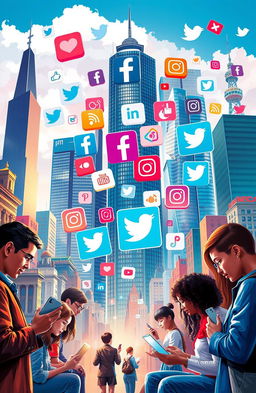 An insightful and visually captivating representation of the impact of social media on society