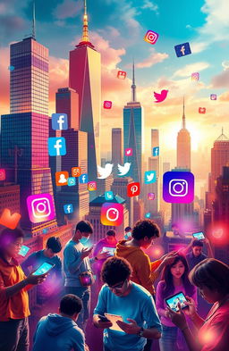 An insightful and visually captivating representation of the impact of social media on society