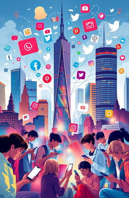 An insightful and visually captivating representation of the impact of social media on society