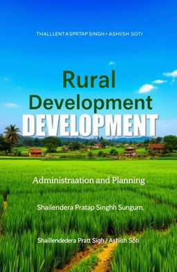 A captivating eBook cover design for a book titled 'Rural Development: Administration and Planning' by authors Shailendra Pratap Singh and Ashish Soti