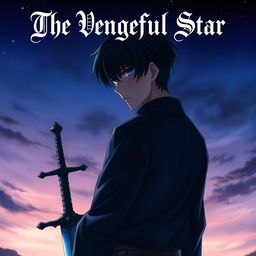 A realistic anime-style cover for a fantasy novel titled 'The Vengeful Star'