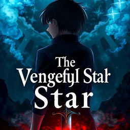 A dark fantasy novel cover for 'The Vengeful Star'