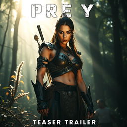 A captivating movie poster for 'Prey 2 (2025) - Teaser Trailer', featuring Amber Midthunder in a fierce and courageous portrayal