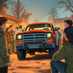 A vivid illustration capturing the essence of 'Виноват пиздеж' by Валентин Волков