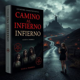 A captivating book cover design for a horror novel titled 'Camino al Infierno' by Julio A