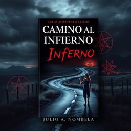 A captivating book cover design for a horror novel titled 'Camino al Infierno' by Julio A
