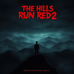 A suspenseful teaser poster for 'The Hills Run Red 2 (2024)', showcasing a dark, ominous landscape of twisted hills under a foreboding night sky