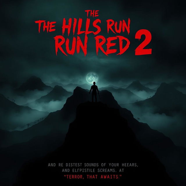 A suspenseful teaser poster for 'The Hills Run Red 2 (2024)', showcasing a dark, ominous landscape of twisted hills under a foreboding night sky