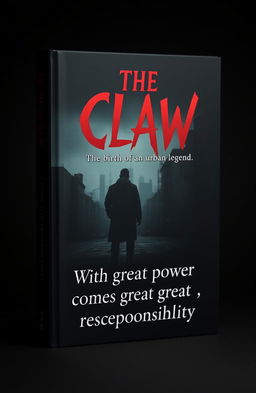 A captivating book cover design titled 'The Claw: The birth of an urban legend' written in bold red font