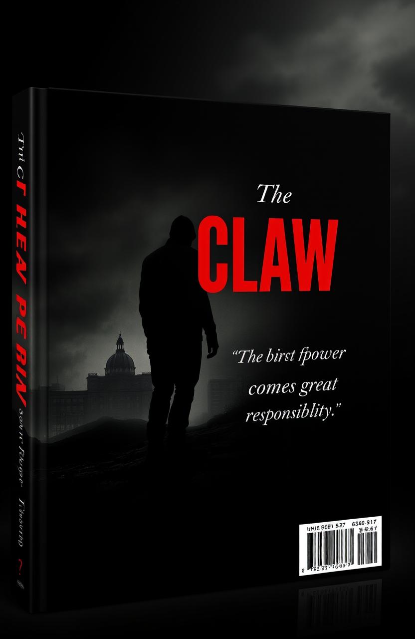 A captivating book cover design titled 'The Claw: The birth of an urban legend' written in bold red font