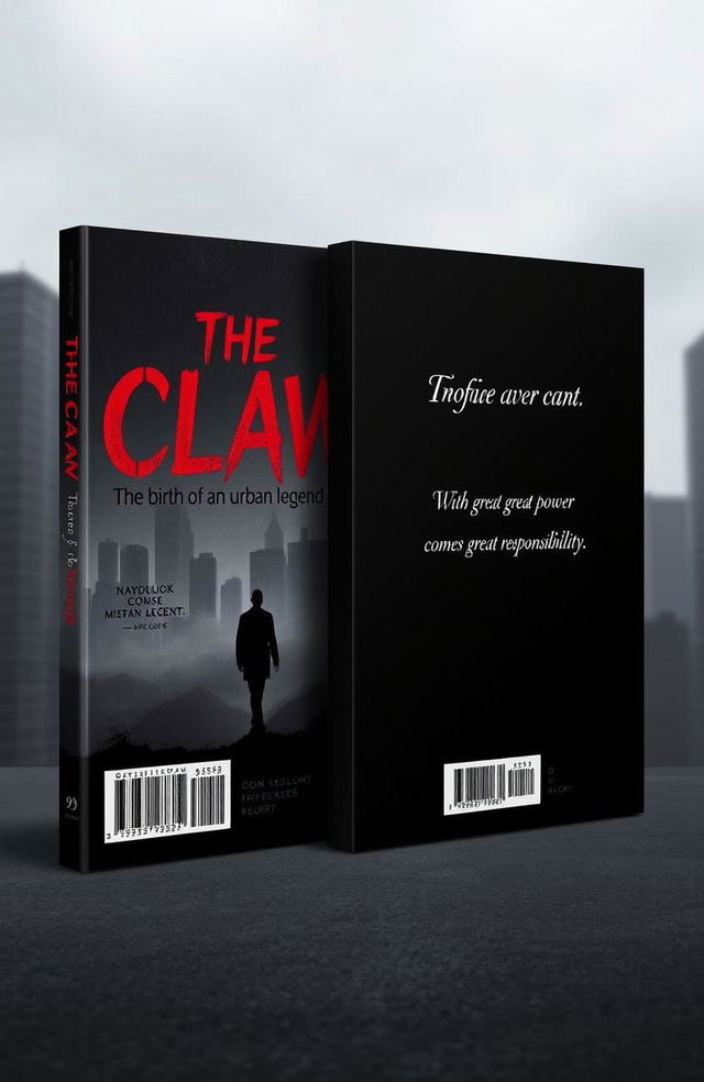 A captivating book cover design titled 'The Claw: The birth of an urban legend' written in bold red font