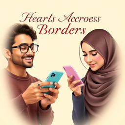 A beautifully designed novel cover that captures the essence of long-distance online love between two Muslims