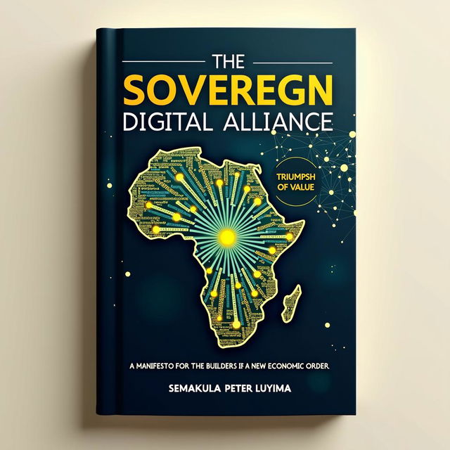 An artistic book cover design for the title 'THE SOVEREIGN DIGITAL ALLIANCE: AND THE TRIUMPH OF VALUE