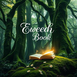 A captivating e-book cover design featuring a mystical forest scene