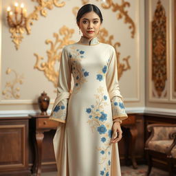 A stunning and fashionable baju (Malaysian traditional dress) designed for a modern aesthetic