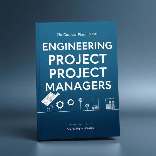 A career planning book cover for engineering project managers, designed to look sleek and professional without large English text dominating the layout