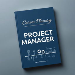 A career planning book cover for engineering project managers, designed to look sleek and professional without large English text dominating the layout