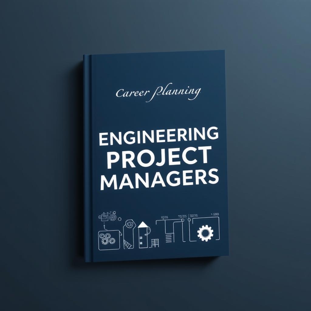 A career planning book cover for engineering project managers, designed to look sleek and professional without large English text dominating the layout