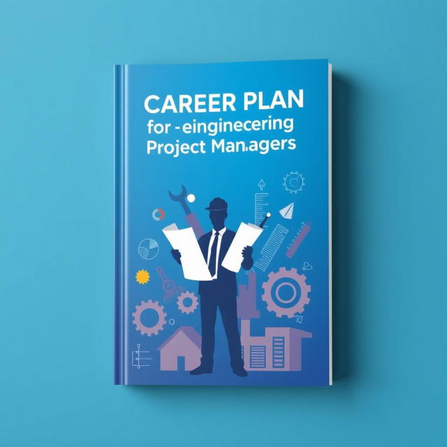 A visually striking book cover design for a career planning guide aimed at engineering project managers