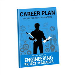 A visually striking book cover design for a career planning guide aimed at engineering project managers