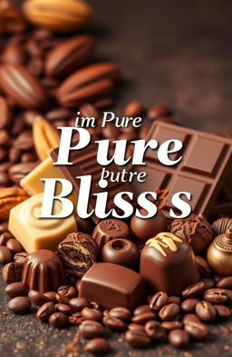 A vibrant and appealing cover page for a chocolate marketing campaign, showcasing an assortment of delectable chocolate treats