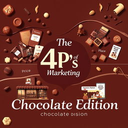 A visually appealing cover page illustrating the 4 P's of marketing through the lens of chocolate products