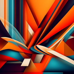 Create a visually striking image showcasing modern art with smooth and sophisticated lines in a blend of bold colours.