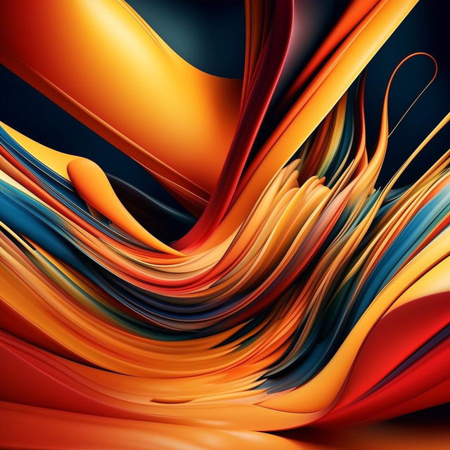 Create a visually striking image showcasing modern art with smooth and sophisticated lines in a blend of bold colours.