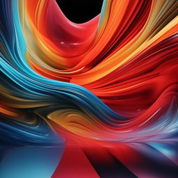 Create a visually striking image showcasing modern art with smooth and sophisticated lines in a blend of bold colours.