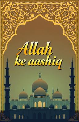 A beautifully designed Islamic artwork featuring luxurious golden fonts displaying the quote "Allah ke aashiq"
