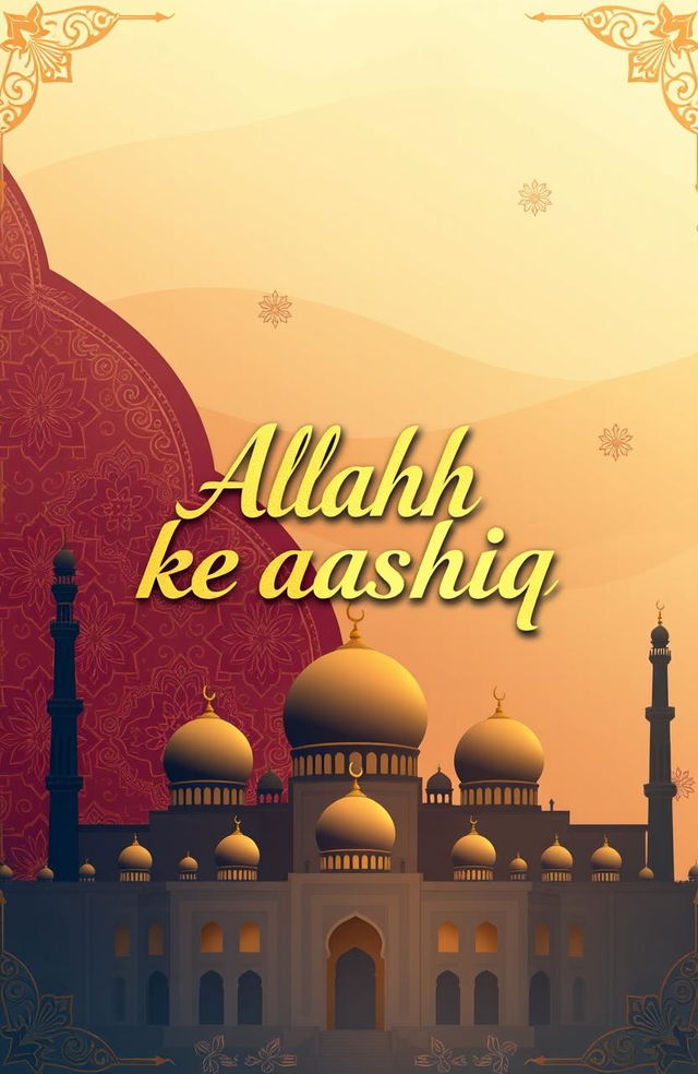 A beautifully designed Islamic artwork featuring luxurious golden fonts displaying the quote "Allah ke aashiq"