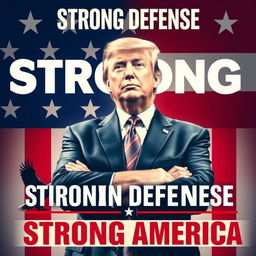 A striking campaign poster for Donald Trump focusing on his defensive policy