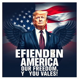 A bold and eye-catching campaign poster featuring Donald Trump