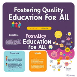 A visually engaging and informative poster design titled 'Fostering Quality Education for All'