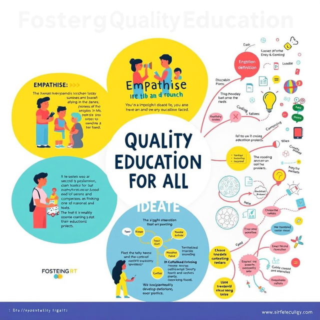 A visually engaging and informative poster design titled 'Fostering Quality Education for All'