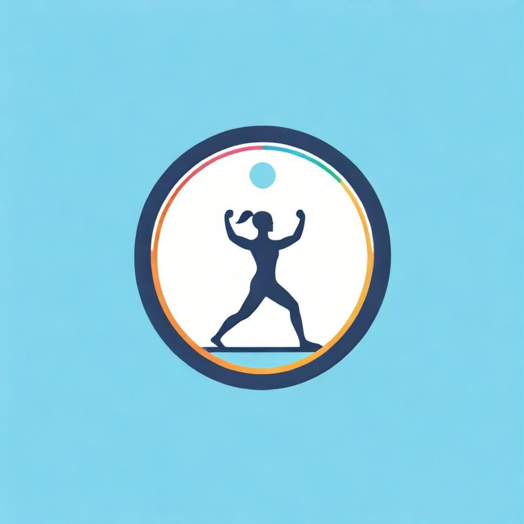 Design a distinctive, bold logo for a company named 'World Exercise Physiology'. The logo should convey energy and vitality using a vibrant, eye-catching color palette. Combine iconography and typography artfully.