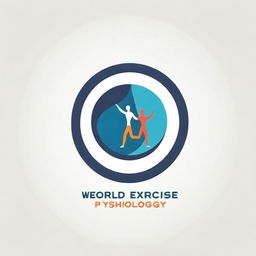 Design a distinctive, bold logo for a company named 'World Exercise Physiology'. The logo should convey energy and vitality using a vibrant, eye-catching color palette. Combine iconography and typography artfully.