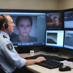 Adjust the image to include a new display on the computer screen showing that the victim of the car accident is an InGen soldier, causing further alarm in the control room.