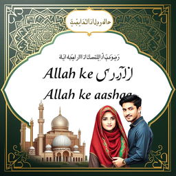 A beautifully designed first page for the novel titled in bold and italic Urdu font "اللہ کے عاشق" (Allah ke aashiq)